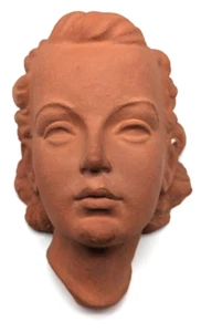 Kunstkeramik Wandmaske Adolf Prischl Wien Art Deco Frauenkopf wunderschön ! 1950 - Bild 1 von 7