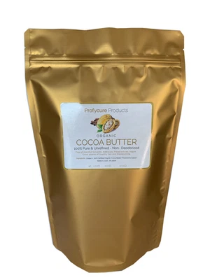 Rohe Kakaobutter 100 % rein natürlich unraffiniert Bio LEBENSMITTELQUALITÄT 1 Pfund - Bild 1 von 4