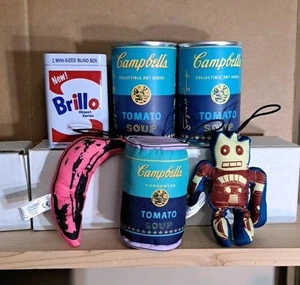 Kidrobot Andy Warhol Blind Box Plush Bundle of 3 - Soup Can Robot & Pink Banana - Picture 1 of 24