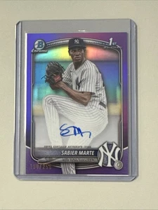 2025 Bowman Chrome Sabier Marte Purple Refractor Auto /250 - Picture 1 of 2