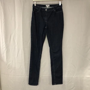 Pantalones de mezclilla Pure Collection para mujer Reino Unido 10 largos altos azul lavado oscuro algodón elástico - Imagen 1 de 13