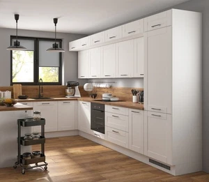 Beispiel Küche L-Form U-Form erweiterbar weiss matt Soft Close Neu - Bild 1 von 10