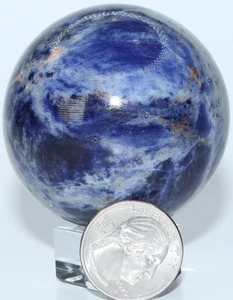 Sfera di sodalite brasiliana AAA / 2,21" (56,13 mm) / 9,00 once (255,14 gr) 3803 - Foto 1 di 15