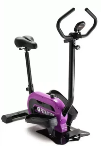FitQuest 2 in 1 Stepper ellittico ed Exercise Bike Ech App Compatibile Nero NUOVO - Foto 1 di 6