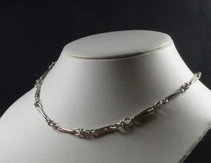 Antik Stil Halskette Knoten und Posaunenglied 925 Sterling Silber gepunzt - Bild 1 von 10