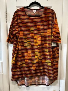 Lularoe Irma L Size Black And Gold Color Pattern NWT - Picture 1 of 2