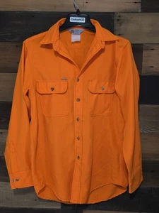 Camisa De Caza De Colección Carhartt Franela Naranja Brillante Ciervo Grande Abotonada - Imagen 1 de 7