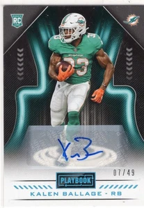 2018 Panini Playbook Rookie Signatures Platinum #121 Kalen Ballage /49 - Picture 1 of 2
