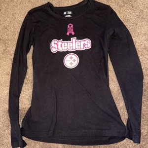 PITTSBURGH STEELERS NFL TEAM APPAREL Women’s S Long Slv Shirt Breast Cancer Awar - Picture 1 of 5