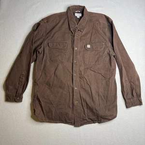 Camisa Carhartt Para Hombre XL Marrón Lona Ropa de Trabajo Pesada S09DKB De Colección - Imagen 1 de 7
