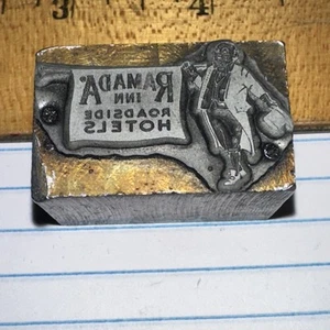 Print Block ( Ramada Inn Roadside Hotels ) Lead Face. Rare Image!! - Picture 1 of 7