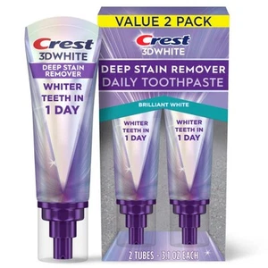 Crest 3DWhite Brilliance Toothpaste Deep Stain Remover 3.1oz 2-Pack - Picture 1 of 9