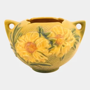 Roseville Peony Yellow 1942 Mid Century Modern Art Pottery Planter Bowl 427-4 - Picture 1 of 6
