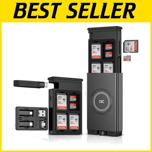 Premium Gray SD/TF Card Holder with USB-C Cable and Multi-Device Compatibility - Picture 1 of 11