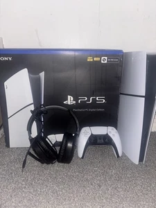 Sony PS5 PlayStation Digital Edition with Controller, Box, and Headset - Picture 1 of 4