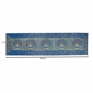 Vintage Silk Bland Brocade Table Cloth Cover Mat Indian Table Runner  Elephant - Picture 1 of 4