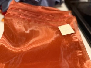 Chiffon TYPE Fabric Solid Chiffon Fabric SHINY GLIMMERY RUST ORANGE 60"X4 YDS - Picture 1 of 4