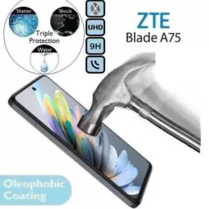 100% Genuine Tempered Glass 9H Screen Protector (Blaze) For ZTE Blade A75 4G - Picture 1 of 2