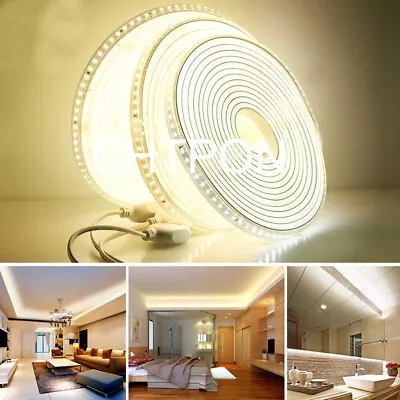 220V 110V LED Strip 2835 High Safety Brightness 120LEDs/m Light IP67 Waterproof - Image 1 of 4