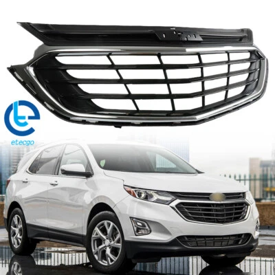 Chrome Front Upper Grille Mesh Grill For 2018 -2020 Chevrolet Equinox  black - Image 1 of 4
