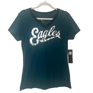 Camiseta verde cuello en V Philadelphia Eagles NFL Team Apparel para mujer talla L - Nueva con etiquetas - Imagen 1 de 8