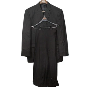 Traje de negocios chaqueta 52R pantalones 49W gris a rayas anchas a rayas de Cricketeer para hombre - Imagen 1 de 17