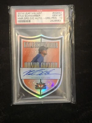 2014 Kyle Schwarber AUTO RC 1/1 PSA GEM 10 Folhas Valiant DieCut PRISMA LARANJA - Imagem 1 de 3