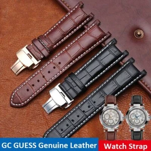 Correa de reloj de cuero con muescas apta para correas impermeables GC Guess 20x11 mm 22x13 mm - Imagen 1 de 29