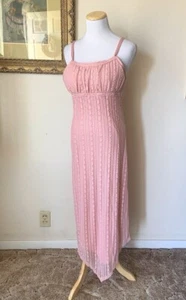 Y2K Women Large 12 14 Junior Pink Babydoll Slip Dress Lace Padded Strap Fairy - Picture 1 of 12