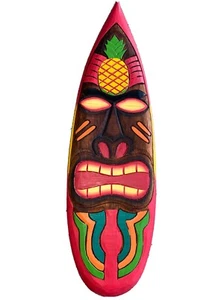 "Tabla de surf de piña 24"" TIKI MAN LETRERO DE MADERA ARTE DE PARED DECORACIÓN TIKI TROPICAL LORO" - Imagen 1 de 2