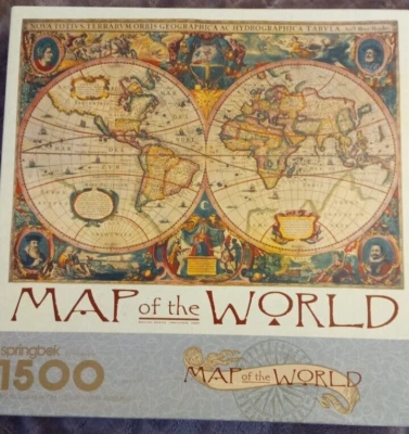 Vintage 1992 Springbok MAP OF THE WORLD 1500 Piece Jigsaw Puzzle by Hallmark - Image 1 of 4