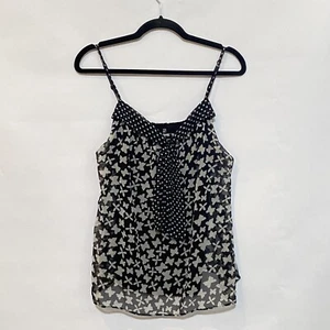 New York Company Butterfly Spaghetti Strap Camisole Top Shirt Black White Small - Picture 1 of 7