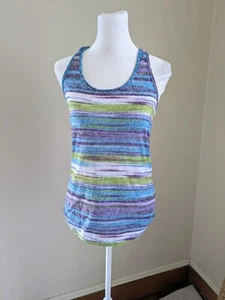 Vintage dELiA*s Tank Top Womens S Striped Wet Blue Green Y2K Sleeveless Delia’s - Picture 1 of 11