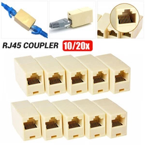 10/20x RJ45 Cat5e Straight Network Cable Joiner Connector Female Coupler Adapter - Picture 1 of 10