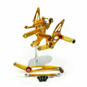 Aluminum Rearsets Footpegs Pedals Fit for Yamaha YZF-R6 2017-2020 Gold - Picture 1 of 5