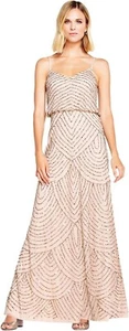 c1 Adrianna Papell Beaded Blouson Gown Blush Pink Size 8 - Picture 1 of 3