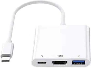 Digital AV Multiport Adapter Apple USB-C USB 3.0 To 4K HDMI AV Adapter, White - Picture 1 of 8