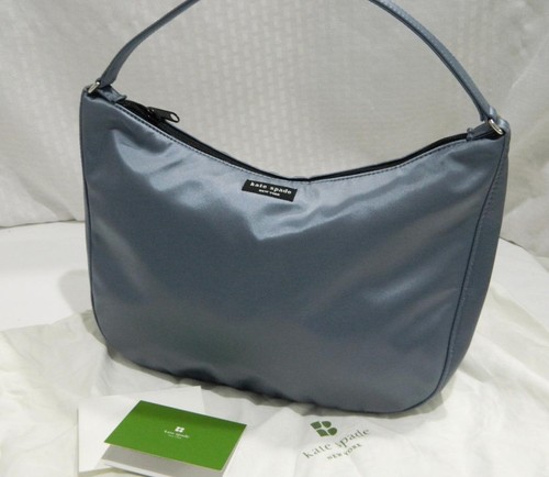 Borsa a mano Kate Spade semi spalla blu grigio nylon cinturino non regolabile
