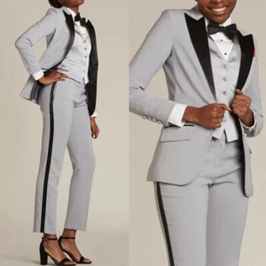 2 Pcs Women's Suits Formal Business Office Peak Lapel Single Breasted Pant Suits - Picture 1 of 12