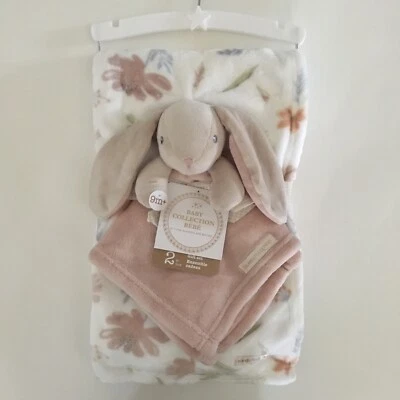 NOVO Conjunto de Cobertor de Bebê e Amoroso Brinquedo Macio para Bebê Coelho Presente para Bebê | Cobertores e Além - Imagem 1 de 4