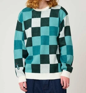 Graniph Minecraft Diamond Sword Washable Jacquard Knit Sweats Green Japan New - Picture 1 of 10