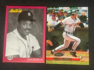 Detroit Tigers Lot Cecil Fielder Leaf Studio 91, Kirk Gibson 1993 Stadium Club - Picture 1 of 2