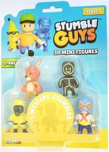 Stumble Guys Serie 1 3D Mini Figures 5-pack Hazmat Luchador Boxing Roo Glowman - Picture 1 of 1