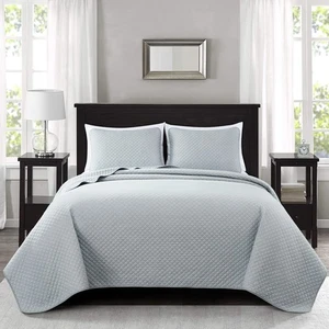 Chezmoi Collection Avon 3-piece Cotton Quilt Set Diamond Stitch Bedspread Set - Picture 1 of 17