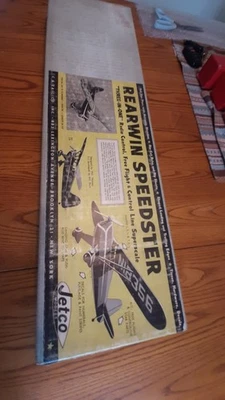 VINTAGE Jetco REARWIN Speedster BALSA model airplane kit 38" WS  YELLOW BOX - Image 1 of 2