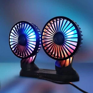 MultiFunctional Car Cooling Device Rotatable Fans and USB Charging Ports - Picture 1 of 12