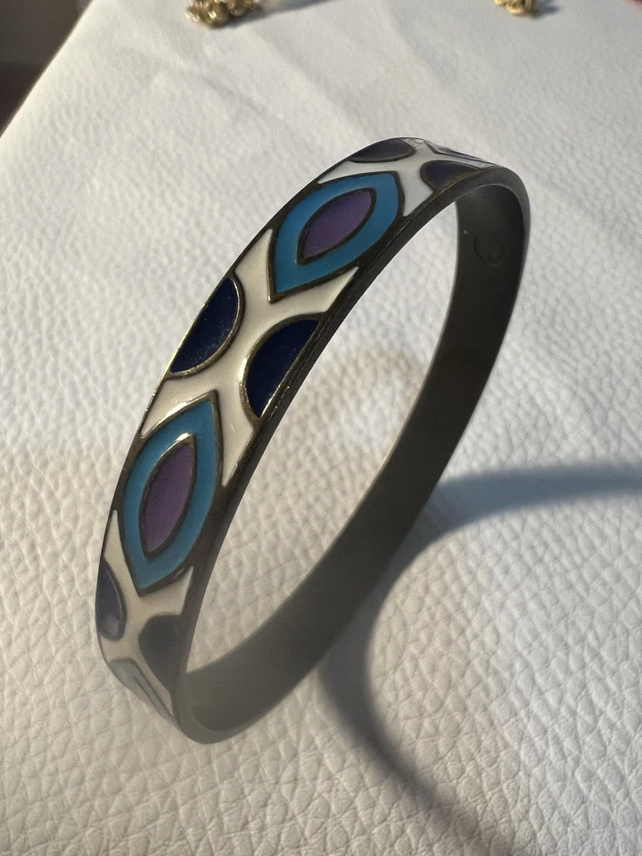 Brazalete Brazalete De Colección Firmado Lee Angel Neiman Marcus Latón Esmaltado Foto 1 de 4