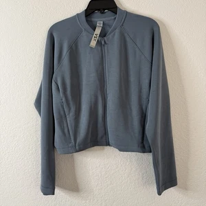 Giacca donna VSX maglia piuma full zip large Victoria's Secret grigia nuova - Foto 1 di 11