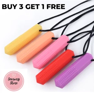 Gem Chewlery Necklace Kids Adults Autism ADHD Biting Sensory Chew Teething Toys - Picture 1 of 28