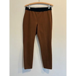 Pantaloni donna Talbots 10P pull on vita comoda marrone carriera pantaloni casual - Foto 1 di 6